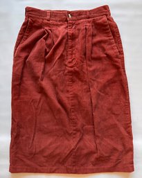 Vintage Karen Scott Corduroy 100 Percent Cotton Skirt, Size 10