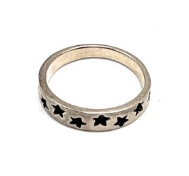 Vintage Sterling Silver Stars Ring, Size 6.75