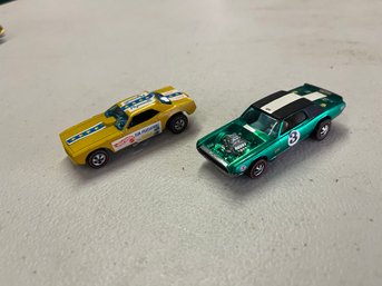 Lot Of 2 Cars 1960s Hot Wheels Redlines - EXC 1969 Yellow Dodge Don The SNAKE Prudhomme & NM 1969 Grn TNT Bird