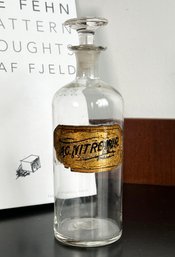 Antique Nitro Muriatic Acid Gold Glass Label Pharmacy Bottle