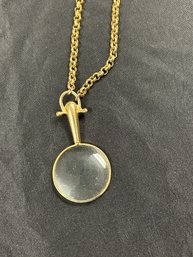 Vintage Magnifying Glass Necklace For Reading