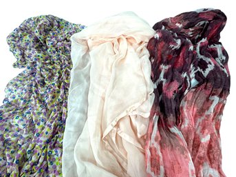 Scarves And Shawl In Purples & Pinks