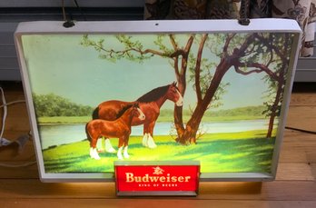 Vintage Budweiser Electric Lighted Horse Sign ~ Works  ~