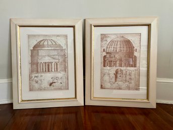 Pair Of Well-Framed Architectural Prints