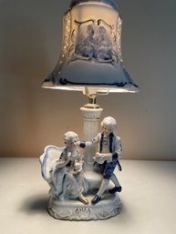 1920s Antique Ceramic Figurine Lamp