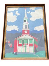 Large Framed Needlepoint - 27  Wide By 38 Tall