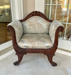Stunning Asian Themed Heavily Carved Throne Chair