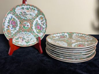 Set Of Century Rose Medallion Plates