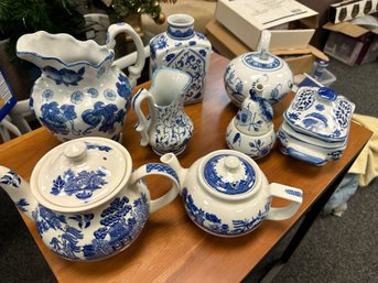 Large Lot Of Blue And White