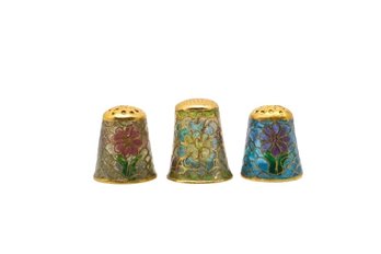 3 Beautiful Stain Glass Thimbles