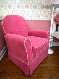 Absolutely Adorable Pink Corduroy Rocker Swivel Chair & Ottoman