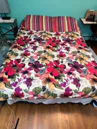 Colorful Floral Queen Comforter & Sham Set