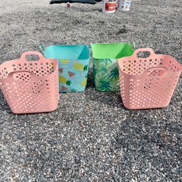 A Collection Of Plastic Baskets