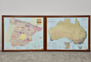 Collection Of Wine Region Framed Maps - Australia And Spain