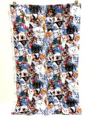 Vintage Remnant Of Cat Patterned Fabric By Jenny Newland