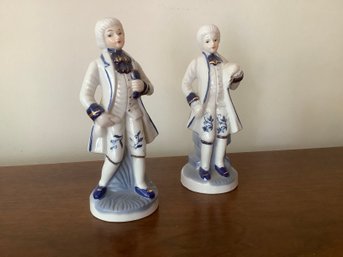 Blue And White Porcelain Figurines Lot Of 2