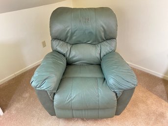 Faux Leather Green Reclining Chair, Very Comfy