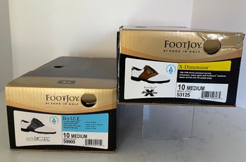 Lot Of 2-brand New In Boxes Footjoy X Dimension Waterproof & Dry I.c.e Leather Golf Shoes  Sz 10 Medium