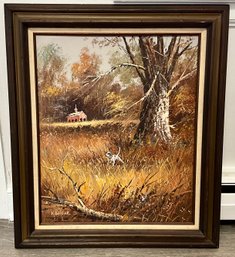 Beautiful Framed Oil Painting ~ Signed K Beiber ~ Fall Landscape