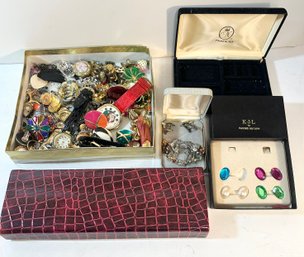 Lot Of Miscellaneous Jewelry & Jewelry Boxes