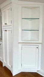 A Large Solid Wood Custom Pantry Cabinet And Additional Corner Cabinet