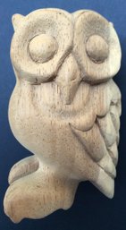 HAND CARVED WOODED OWL WHISTLE: 4 Inches In Height