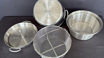 A Lot Of A Daniel Boulud Kitchen Pot With Multiple Pieces - Pot, Pan, Strainer & More