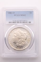 Pcgs 1882 O Ms 62 Morgan Silver Dollar Coin