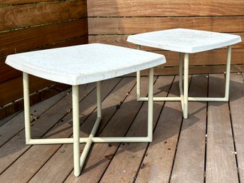 A Pair Of Vintage Cast Aluminum And Fiberglass Coffee Table By Brown Jordan