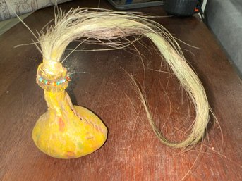 Antique Native American Rattle With Horsehair