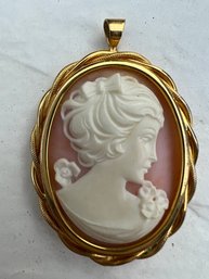 Pink Cameo Brooch