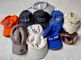 9 Branded Baseball Hats, Sun Hat & Goggles, Some New