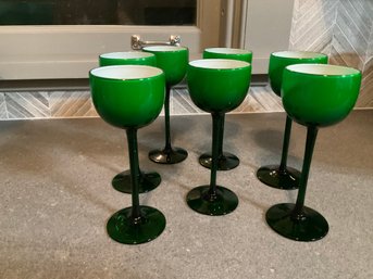 Carlo Moretti Green Cordial Goblets