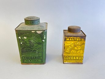 Antique Maltby's And Schepp's Cocoanut Tins