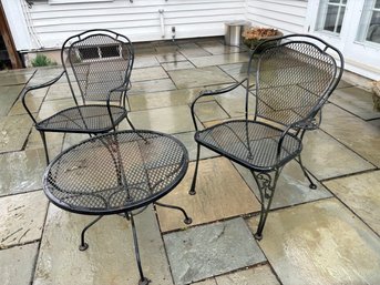 Vintage Mid Century Wrought Iron Outdoor Bistro Set