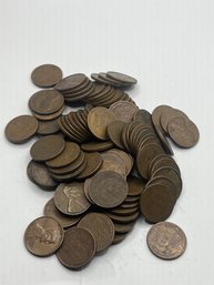 100 Wheat Pennies 1940's, 1950's