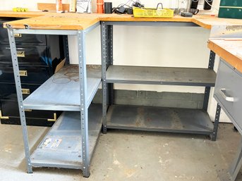 A Pair Of Metal Garage Shelves