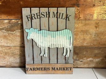 Fresh Milk Farmers Market Sign