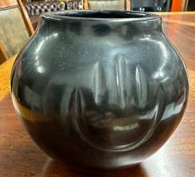 Awesome Vintage ANGELA BACA Black Jar Vase