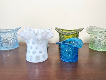 A Collection Of Fenton Glass Top Hats