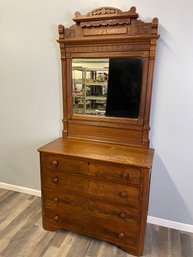 Antique Victorian Era Dresser With Mirror