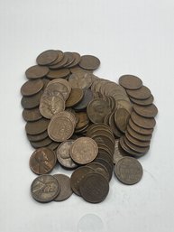 100 Wheat Pennies 1940's, 1950's