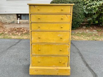 Painted Pine Tall Chest Of Drawers