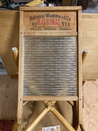 National Washboard Company No 511 Wood And Glass Vintage Washboard