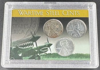 3 United States Wartime Cents 1943, 1943-D, 1943-S