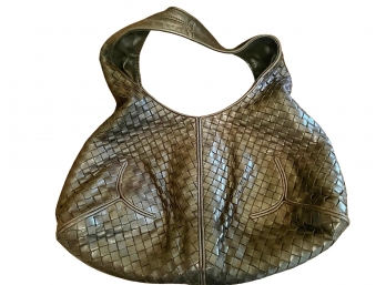 Bottega Chocolate Brown Veneta Shoulder Hobo Bag With Authentic Label Inside