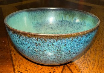 Gorgeous Signed Turquoise Ceramic Bowl