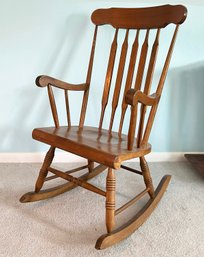 A Solid Oak Rocking Chair