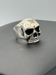 Vintage Sterling Silver Skull Bikers Ring