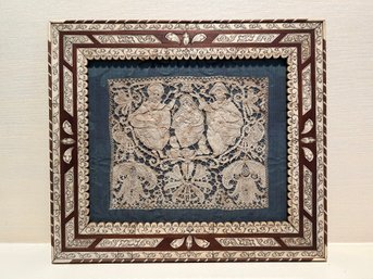 Framed Needlepoint Lace From Italy (L)